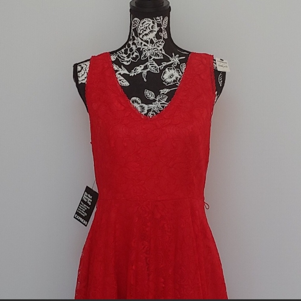 Express red lace dress